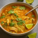 Chicken and Vermicelli Soup With Lime