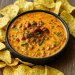Chili Cheese Dip with tortilla chips