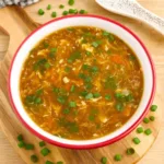 Chinese Hot and Sour Soup served hot with tofu and mushrooms