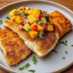 Coconut Crusted Fish with Mango Salsa tropical dinner