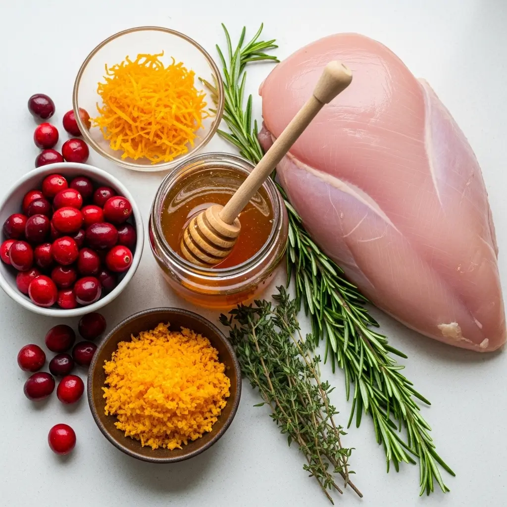 Ingredients for Juicy Cranberry Orange Glazed Turkey Breast