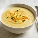 Cream of Cauliflower Soup with Parmesan in a bowl