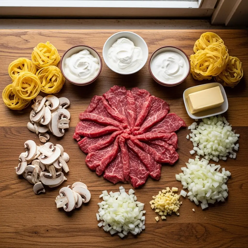 creamy authentic beef stroganoff ingredients