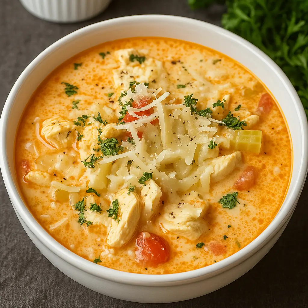 Creamy Chicken Parmesan Soup – Easy, Comforting, and Delicious