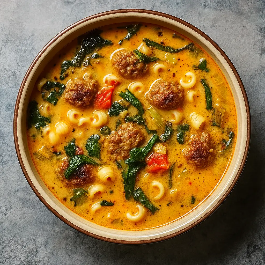 Healthy Creamy Italian Meatball Soup – Hearty Comfort in a Bowl