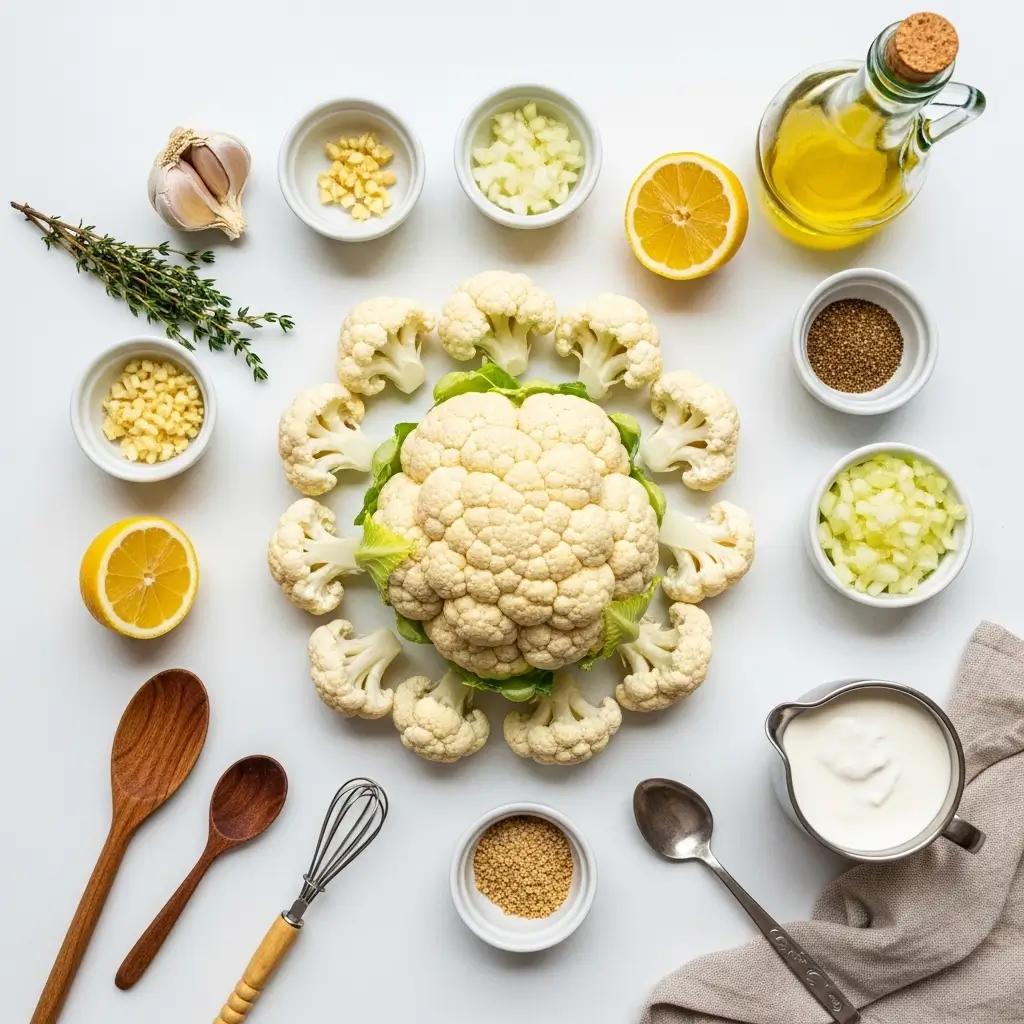 Ingredients for Creamy Roasted Cauliflower Soup
