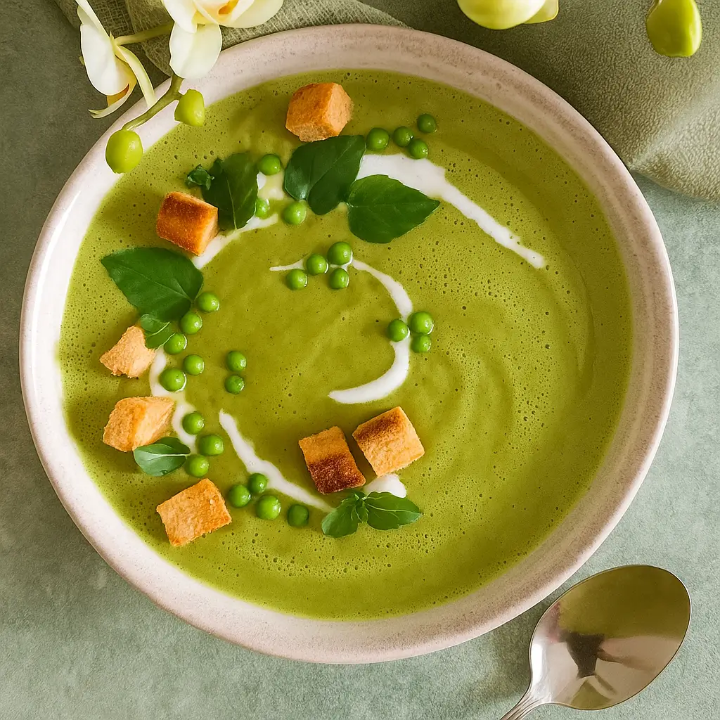 Easy Green Pea Soup with Fresh Basil – Simple, Creamy, and Delicious