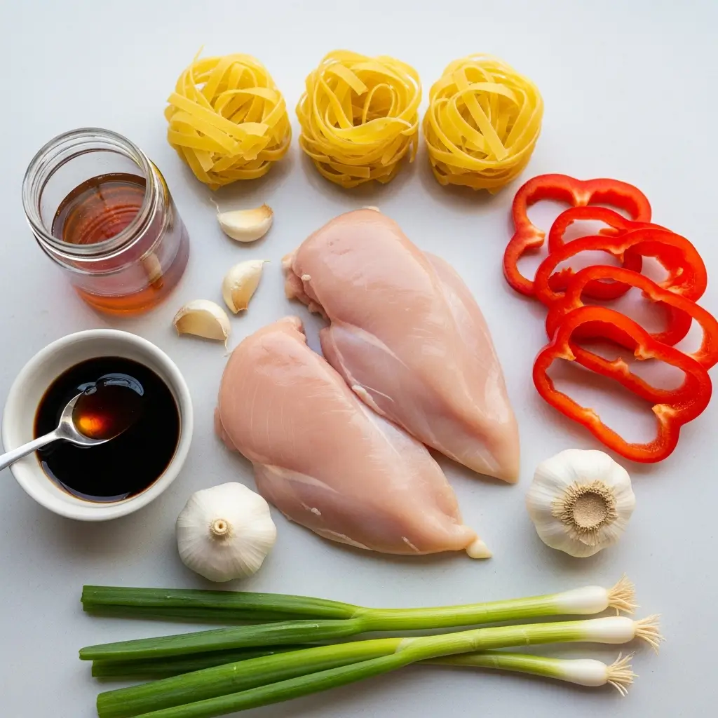 Easy Honey Pepper Chicken Pasta Ingredients