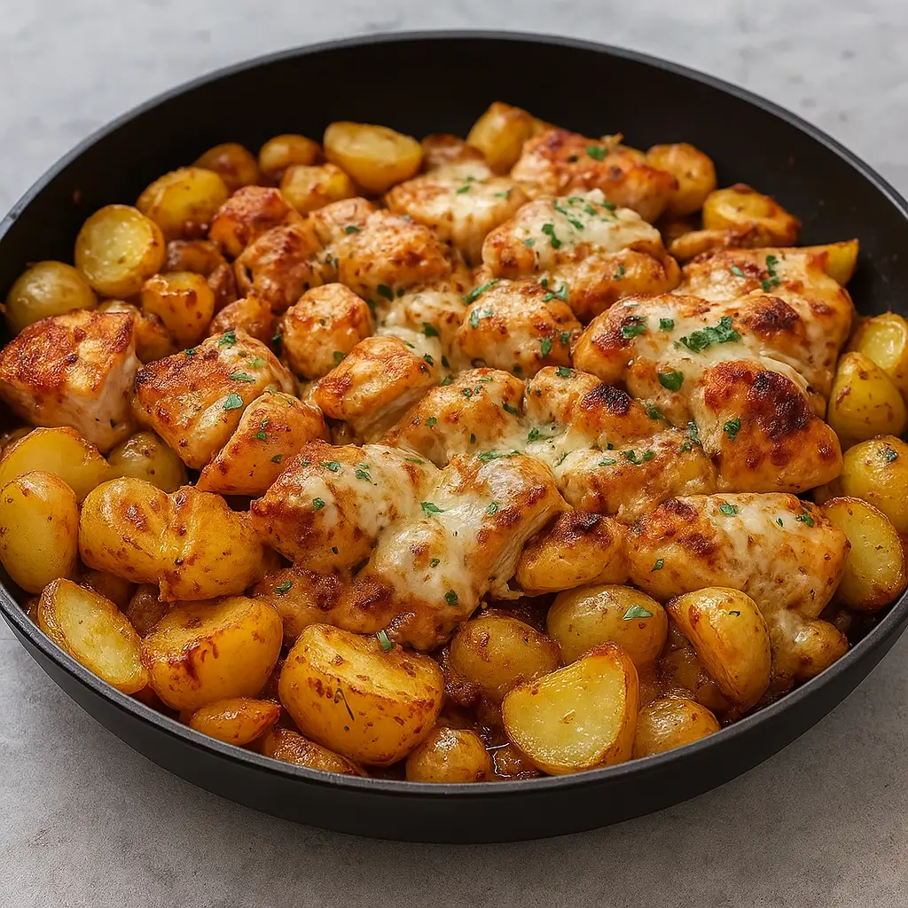 Garlic Parmesan Chicken and Potatoes – Quick One-Pan Dinner