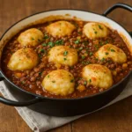 Ground Beef and Dumplings one-pan dinner