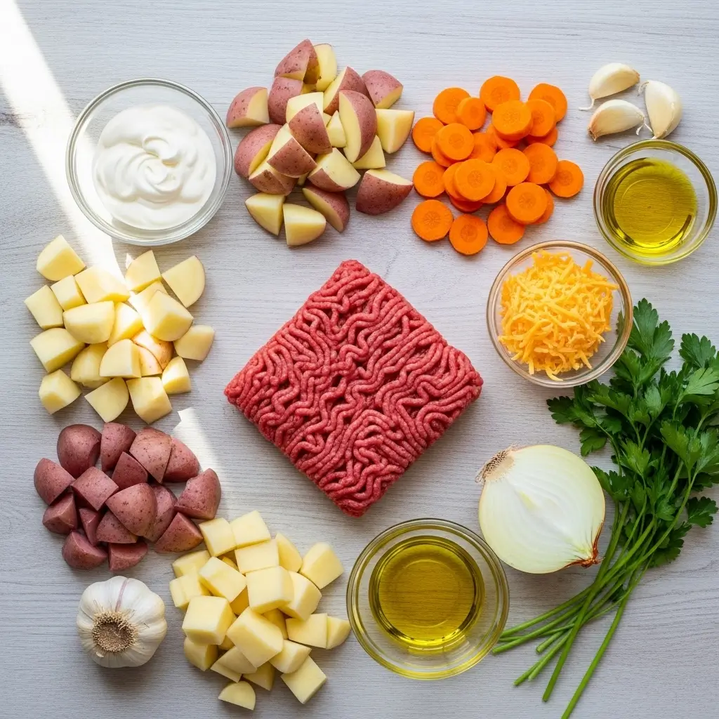 Healthy Beef and Potato Soup Ingredients