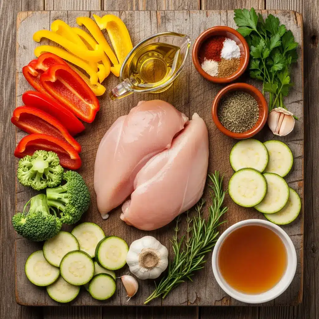 Healthy Chicken and Vegetable Skillet Ingredients