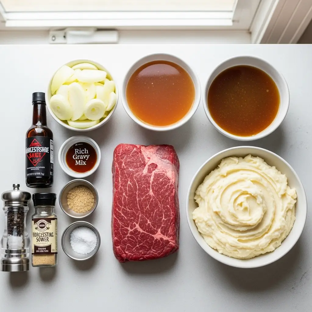Hearty Comfort Slow Cooker Beef Manhattan Ingredients