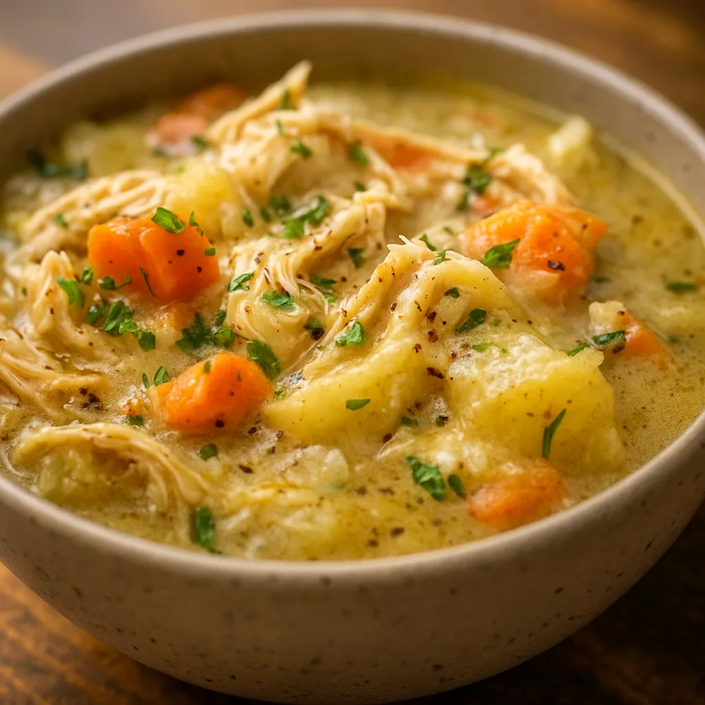 High Protein Chicken Pot Pie Soup – Cozy Comfort with a Healthy Twist