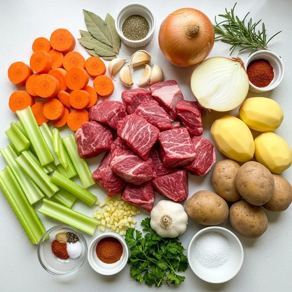 Ingredients for High-Protein Crock Pot Beef Stew