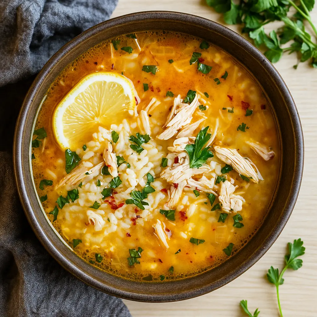 Homemade Lemon Ginger Turmeric Chicken and Rice Soup That Heals and Comforts