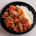 Hot Honey Butter Chicken with rice and glaze