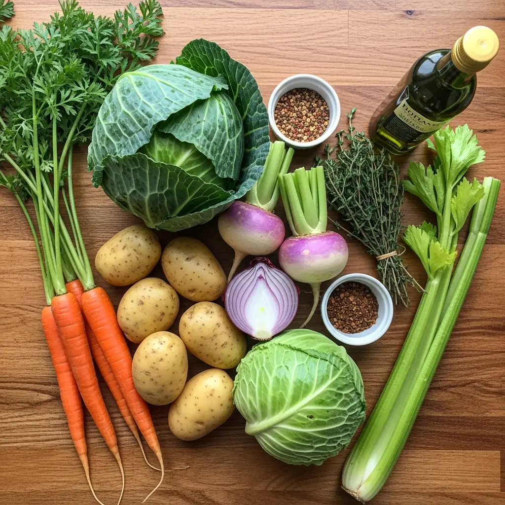 Ingredients for Irish Vegetarian Stew