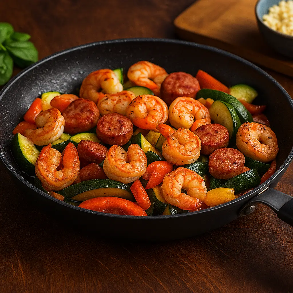 Keto Shrimp and Sausage Skillet – Quick, Flavorful, and Low-Carb Delight