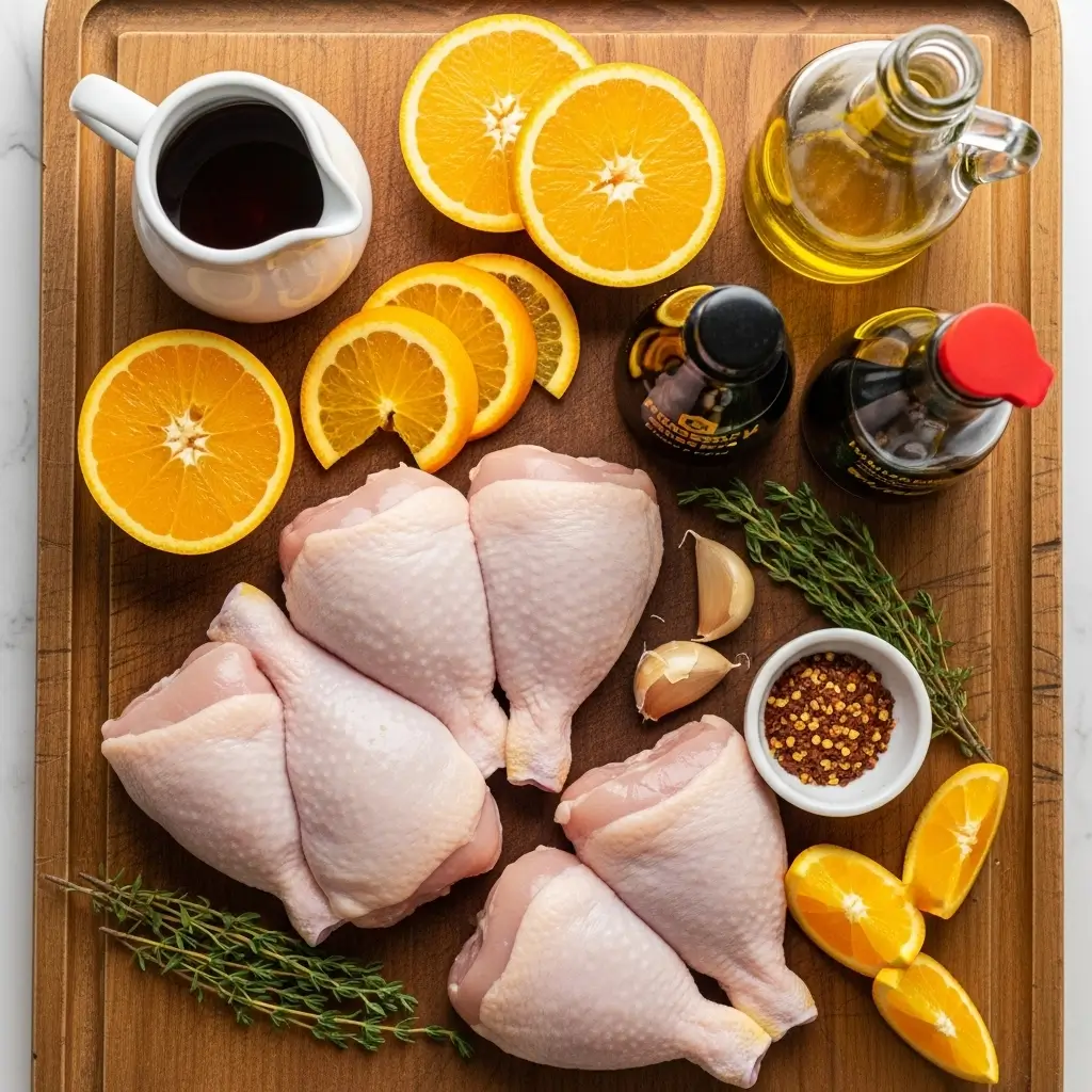 Ingredients for Maple Orange Glazed Chicken Quarters