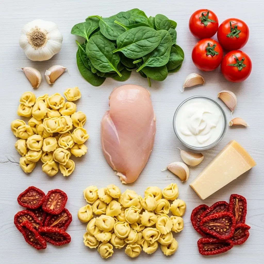 Ingredients for Marry Me Chicken Tortellini Soup