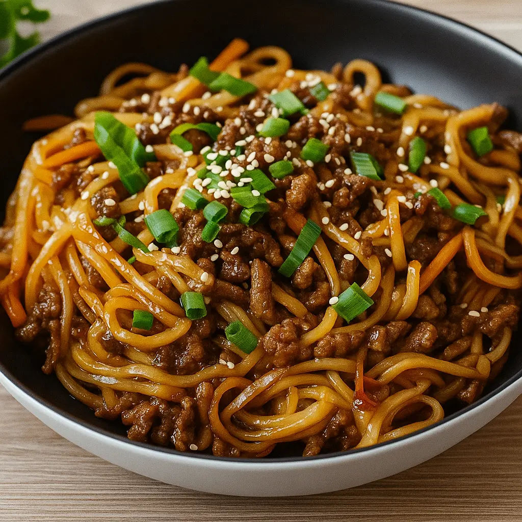 Mongolian Ground Beef Noodles – Quick, Flavorful, and Easy Dinner