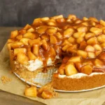 No-Bake Apple Pie Cheesecake with caramel apples