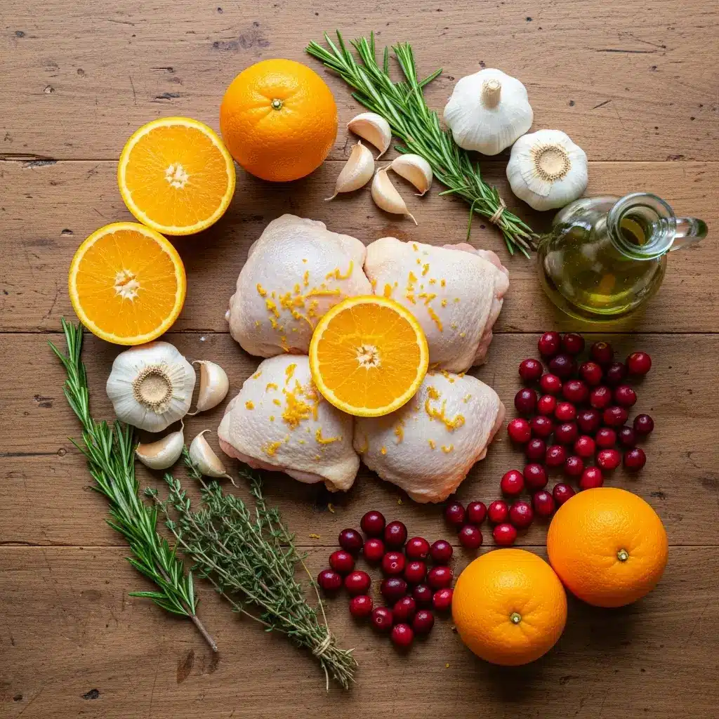 Ingredients for Easy Orange Cranberry Roasted Chicken Recipe