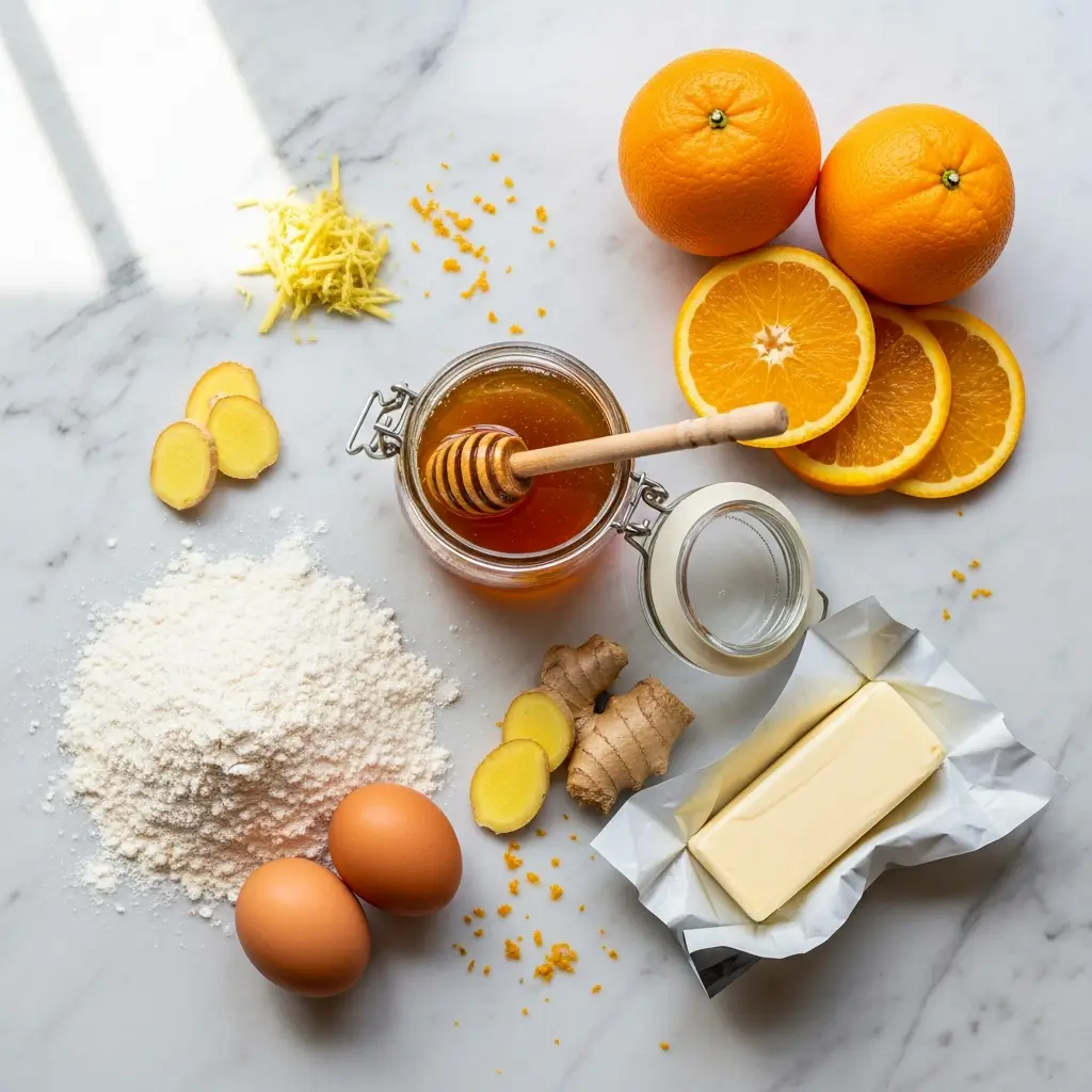 orange ginger honey cake ingredients