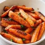 Parmesan Garlic Roasted Carrots recipe with parmesan and parsley