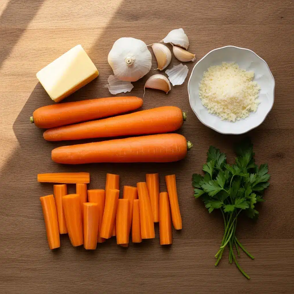 Ingredients for Parmesan Garlic Roasted Carrots