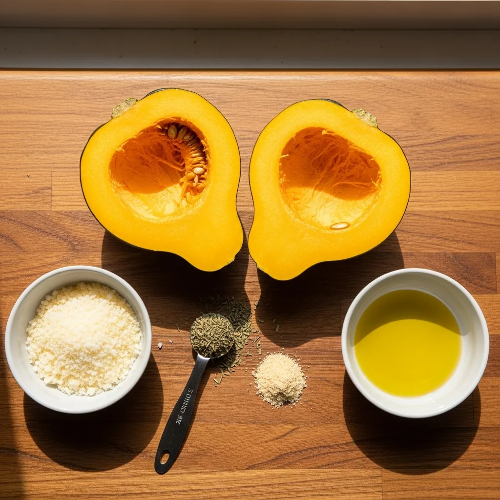 Ingredients for Parmesan Herb Roasted Acorn Squash