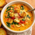 Perfect Marry Me Chicken Soup in rustic bowl