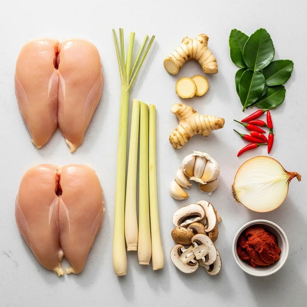 Slow Cooker Tom Kha Gai Ingredients Layout