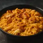 Smoky BBQ Cheddar Chicken Skillet Pasta one-pan dinner