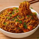 Sticky Garlic Chicken Noodles
