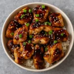 Teriyaki Chicken Recipe served with rice and sesame seeds
