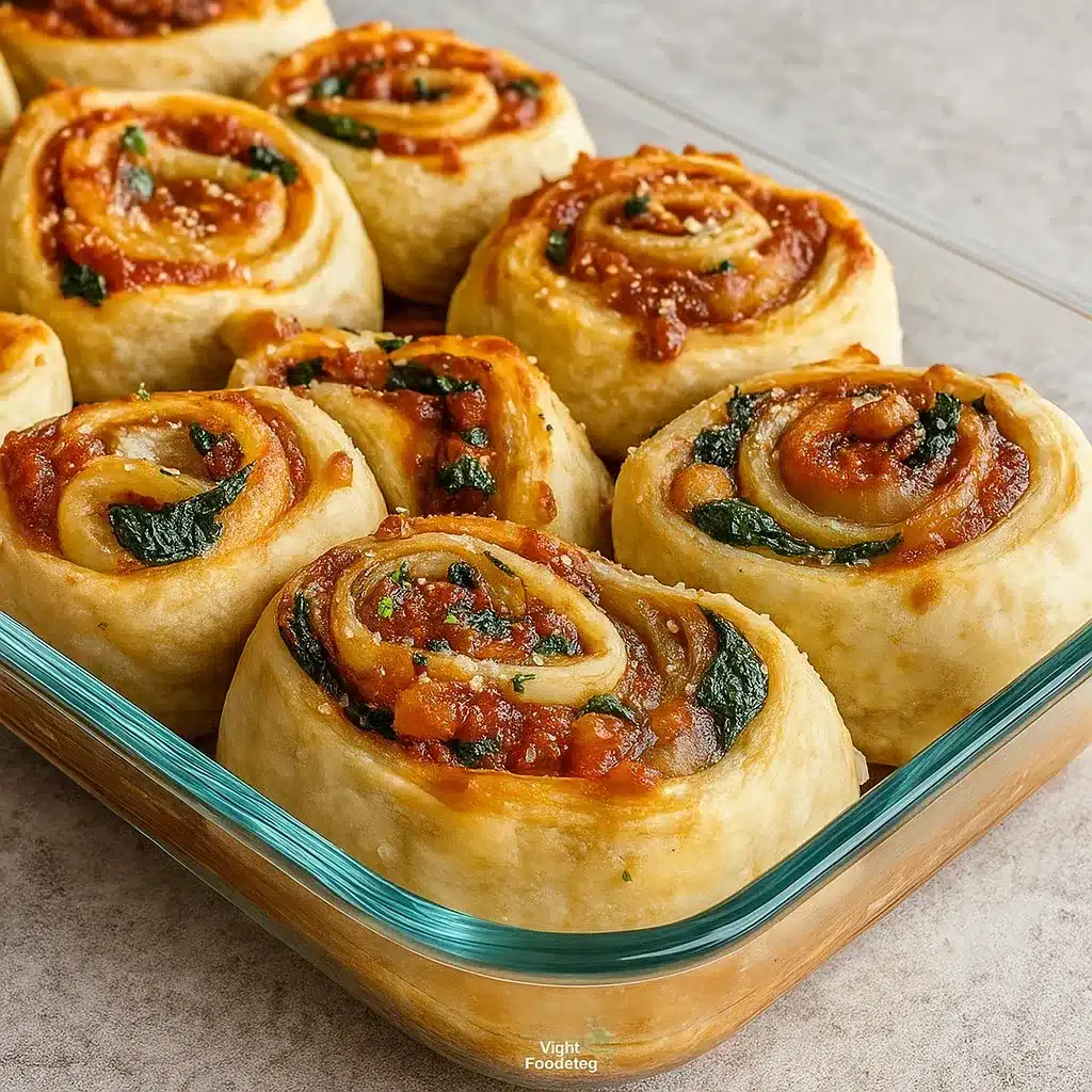 Vegan Caramelized Onion & Spinach Pizza Rolls