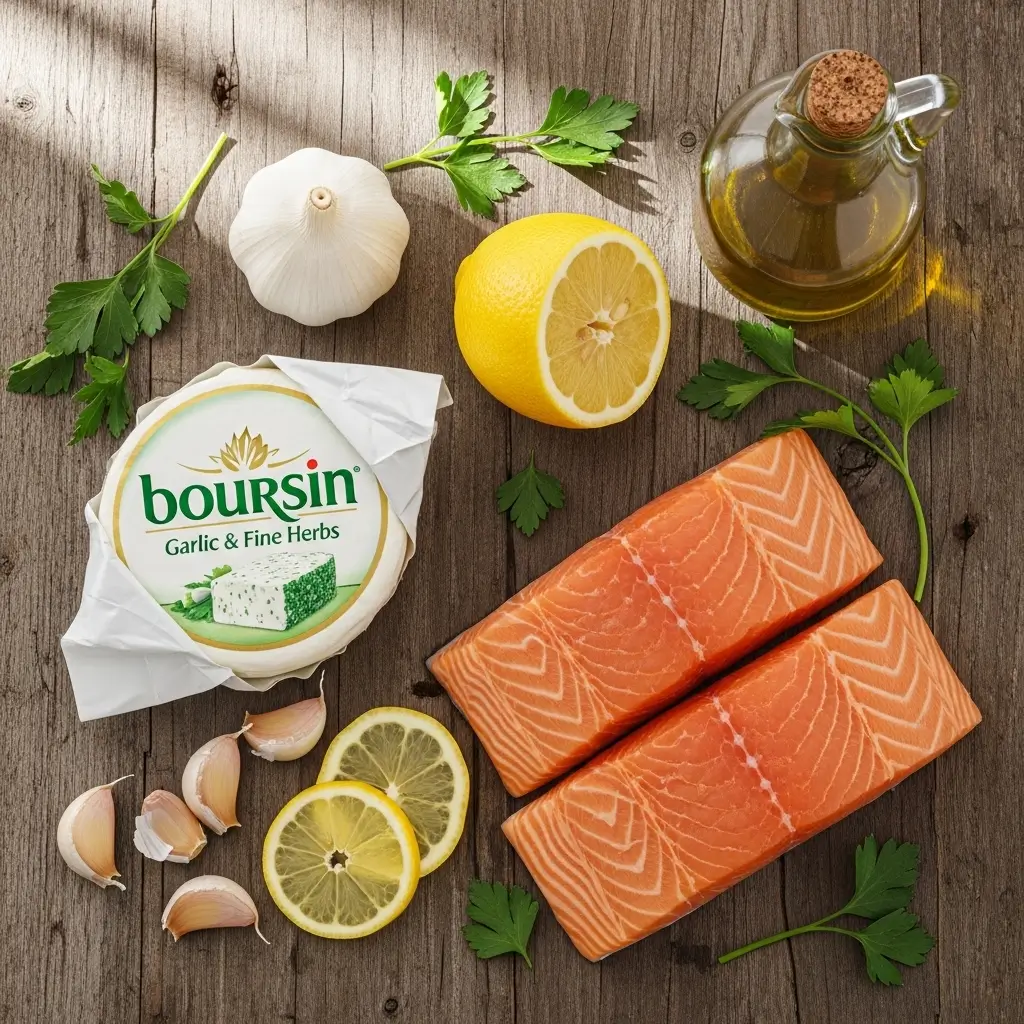Ingredients for Baked Boursin Salmon recipe