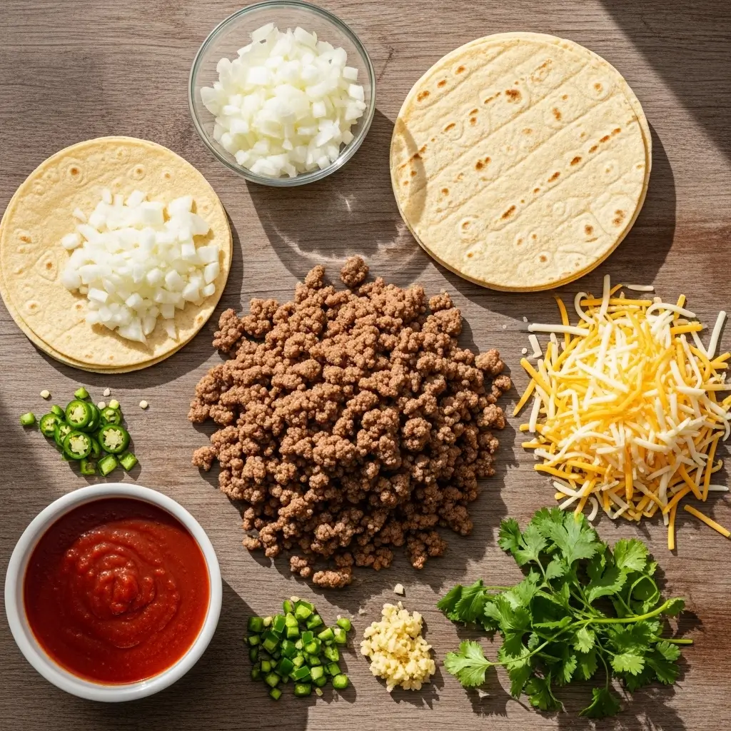 Ingredients for Best Ground Beef Enchiladas