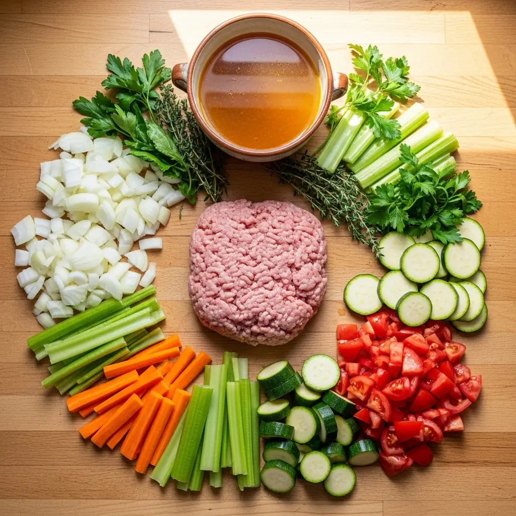 Ingredients for Best Ground Turkey Soup