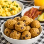 No-Bake Protein Balls with creamy peanut butter and oats