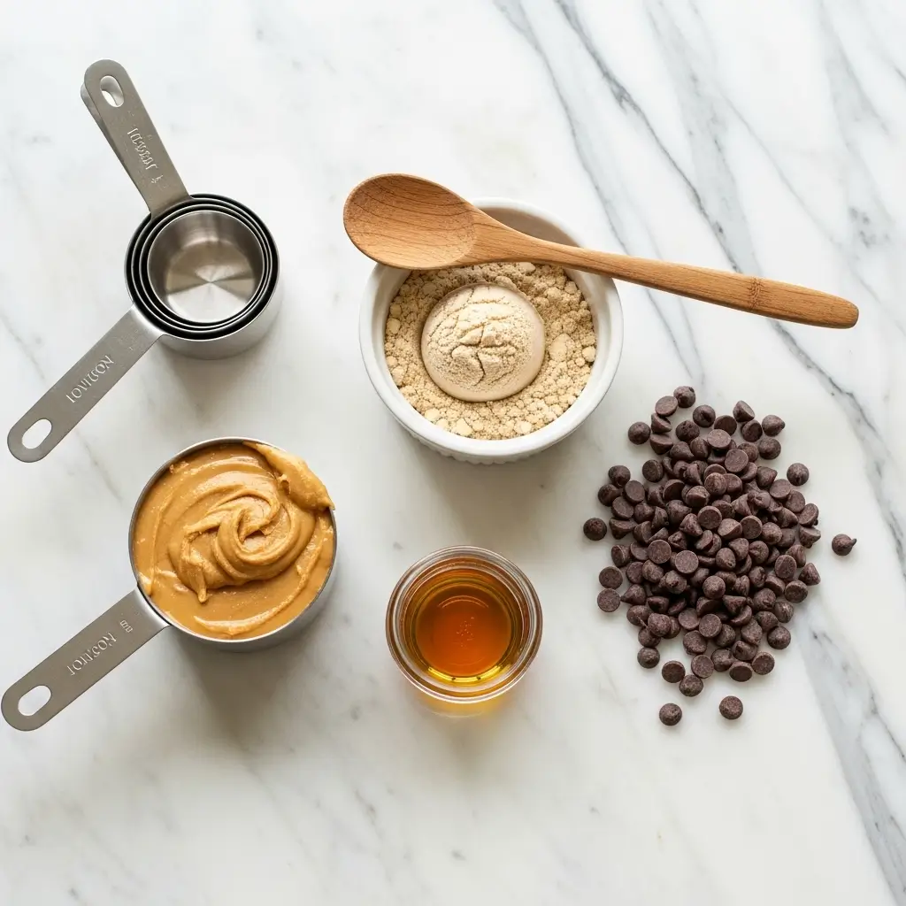 Cookie Dough Protein Ball ingredients flat lay