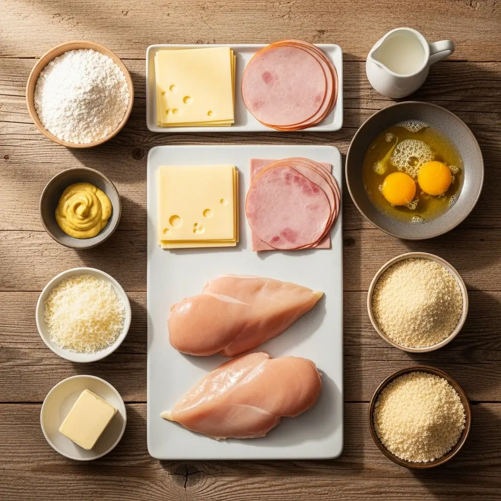 Ingredients for Creamy Chicken Cordon Bleu