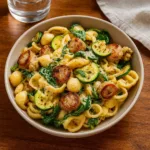Creamy Protein-Packed Pasta Bowl with chicken sausage and veggies