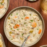 Crockpot Chicken Wild Rice Soup creamy bowl
