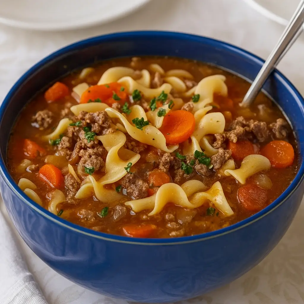 Easy Hamburger Noodle Soup – The Coziest 40-Minute Dinner