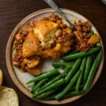 Easy Healthy Sloppy Joe Biscuit Bake fresh out of oven