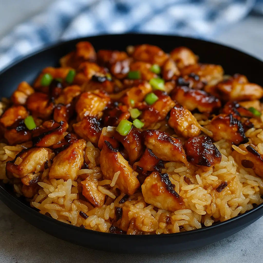 Easy Honey BBQ Chicken Rice – Sweet, Smoky & One-Pan Delicious