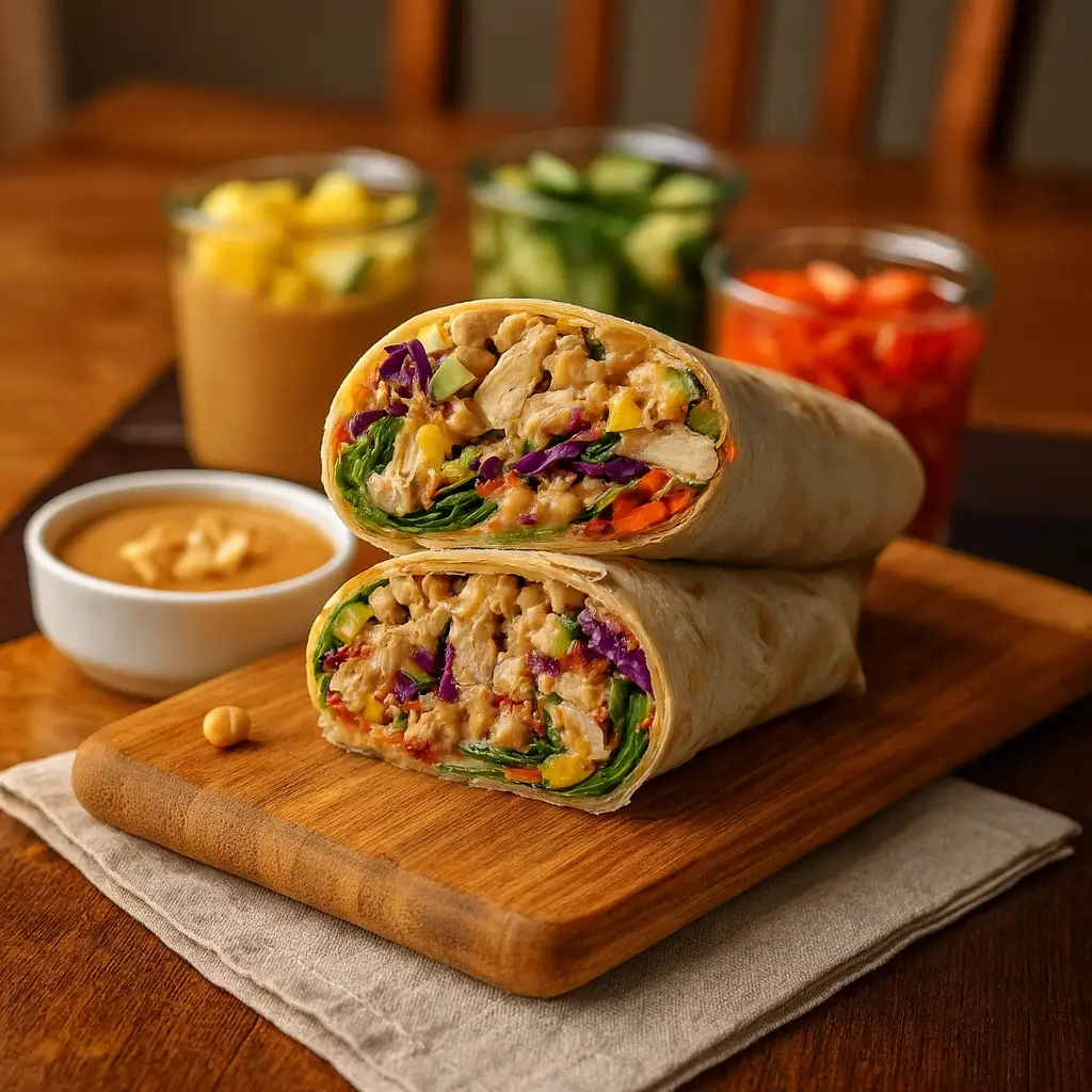 Easy Thai Peanut Chicken Wraps: Quick, Healthy, Delicious